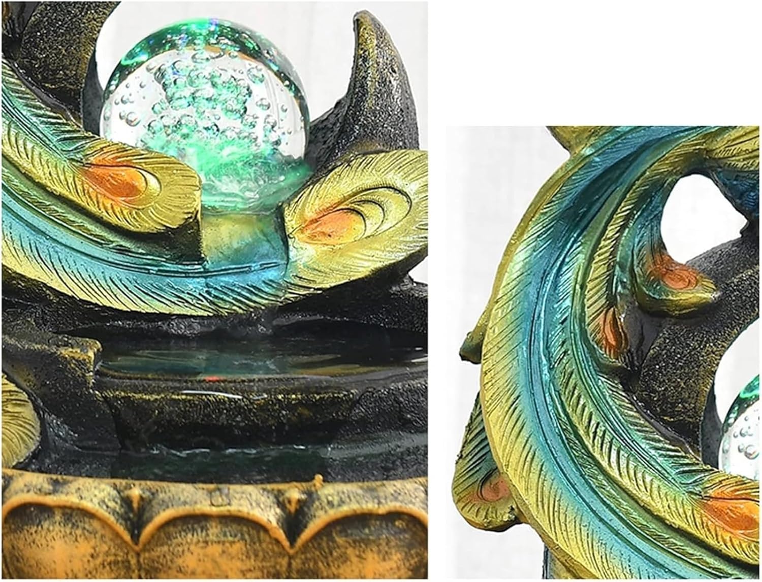 Peacock Shape Tabletop Fountain Home Office Decor