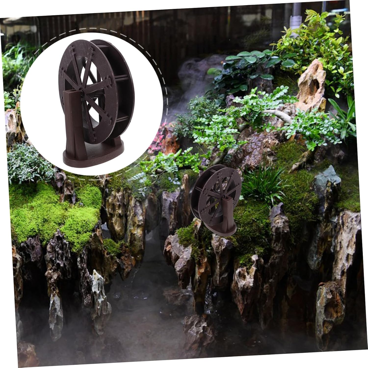 ABOOFAN Water Wheel Fountain Accessory for Zen Garden Home Office