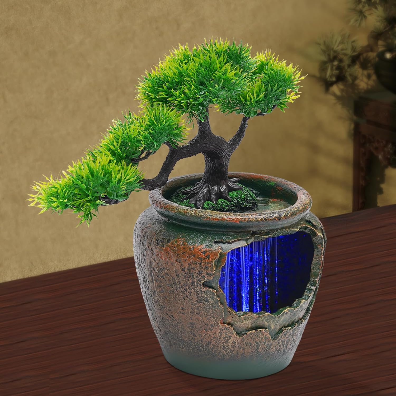 BenHookyle Tabletop Fountain Ornament with LED Light