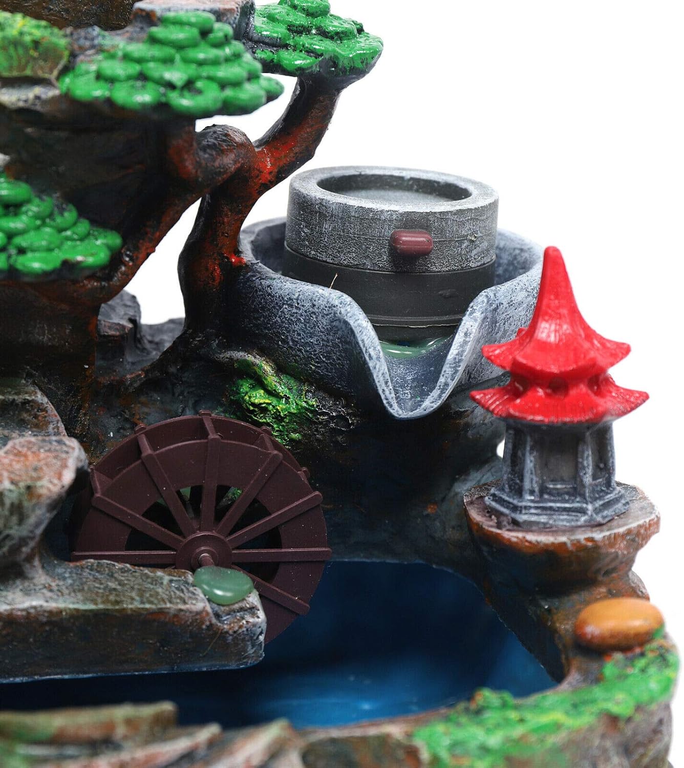 DYRABREST Tabletop Rockery Fountain with LED Light