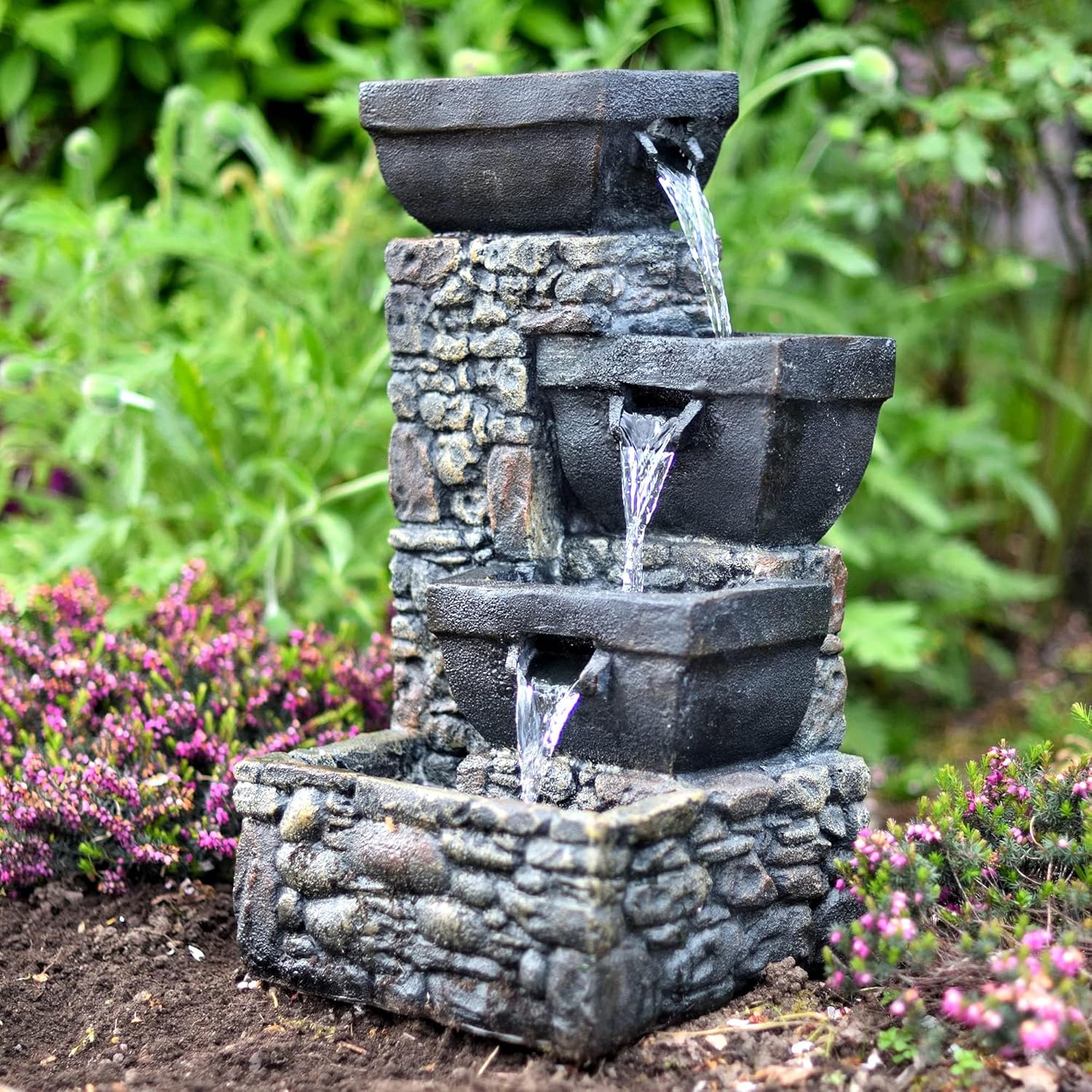 Labyrinth Wall Fountain with Light and Pump
