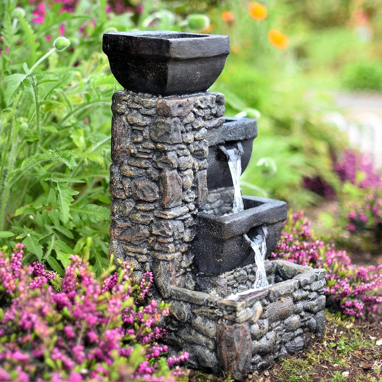 Labyrinth Wall Fountain with Light and Pump