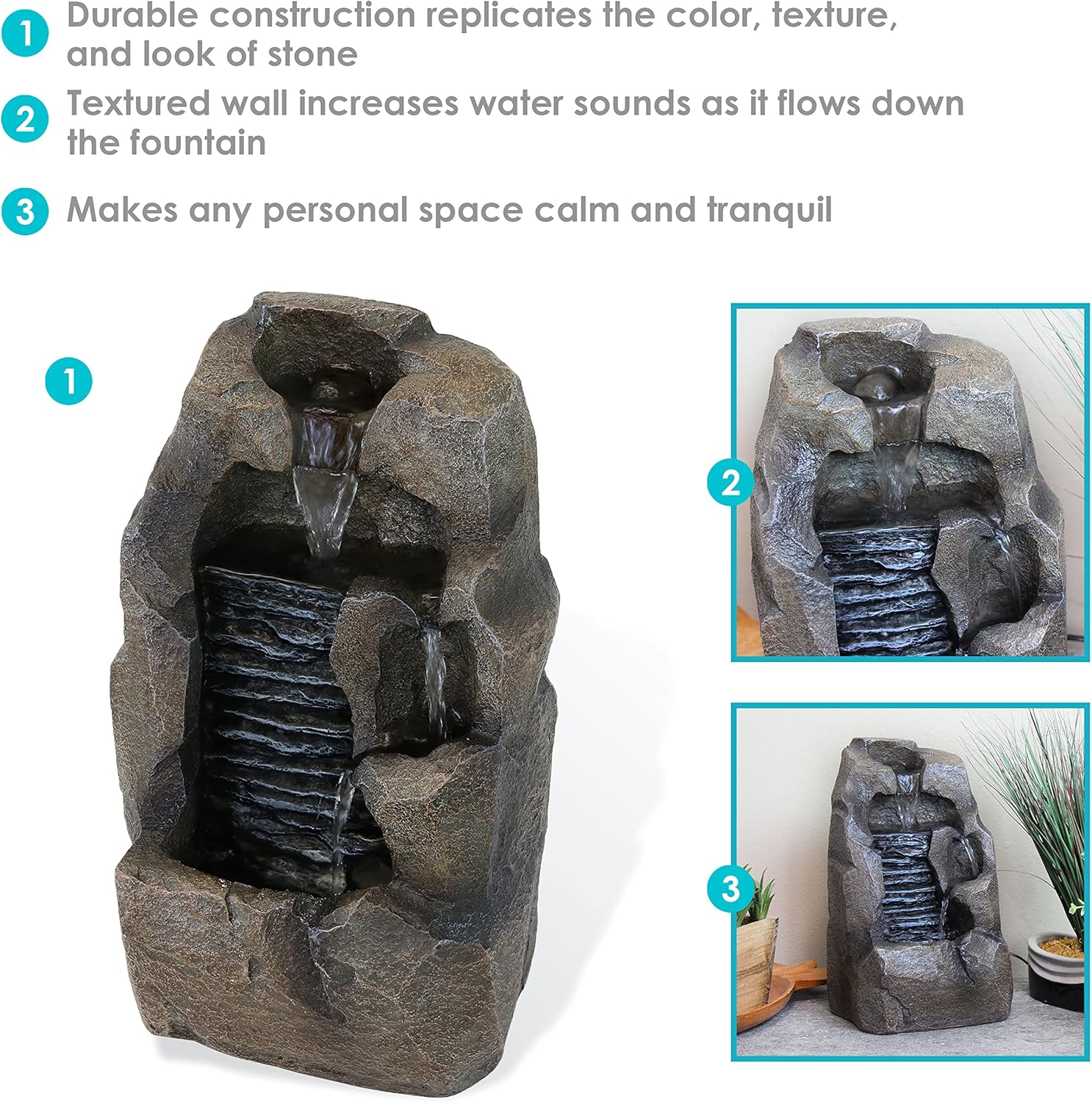 Sunnydaze Stony Rock 11-Inch Indoor Tabletop Fountain 1