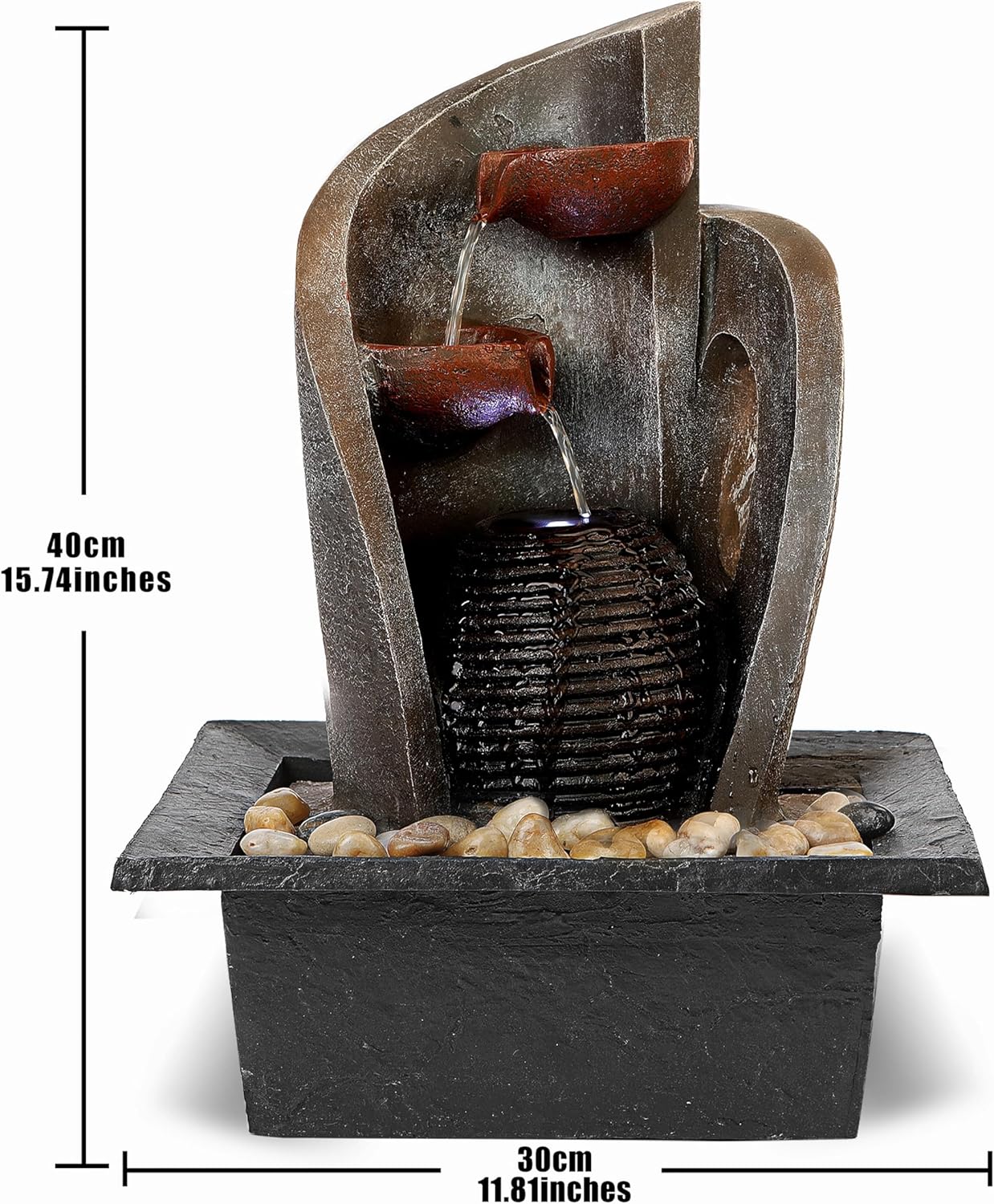 Fathers Den 16 Inch Waterfall Fountain with LED Lights